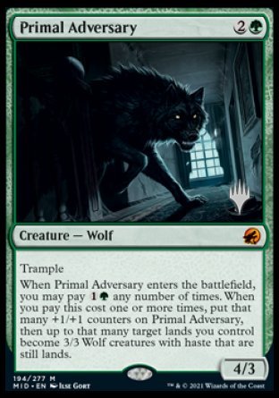 Primal Adversary (Promo Pack) [Innistrad: Midnight Hunt Promos] | Mega City Incorporated