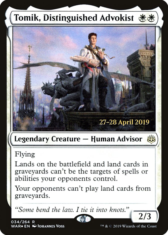 Tomik, Distinguished Advokist  [War of the Spark Prerelease Promos] | Mega City Incorporated