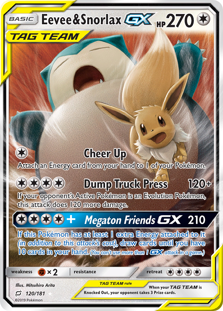 Eevee & Snorlax GX (120/181) [Sun & Moon: Team Up] | Mega City Incorporated