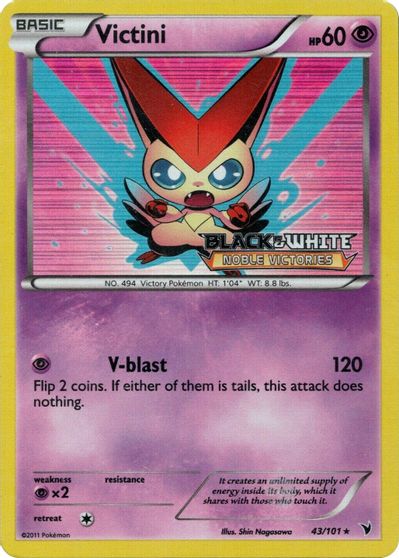 Victini (43/101) (Prerelease Promo) [Black & White: Black Star Promos] | Mega City Incorporated