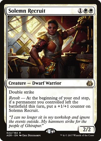 Solemn Recruit [Aether Revolt] | Mega City Incorporated