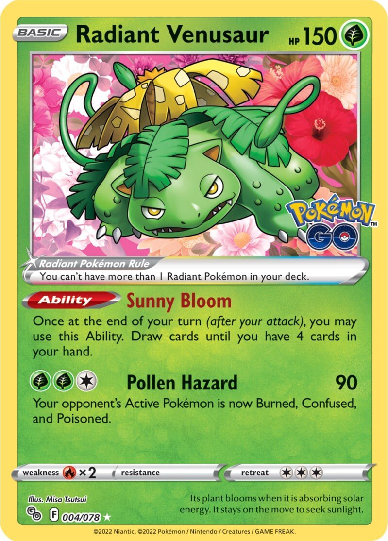 Radiant Venusaur (004/078) [Pokémon GO] | Mega City Incorporated