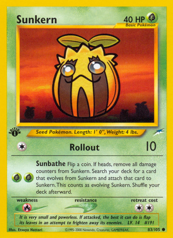 Sunkern (83/105) [Neo Destiny 1st Edition] | Mega City Incorporated