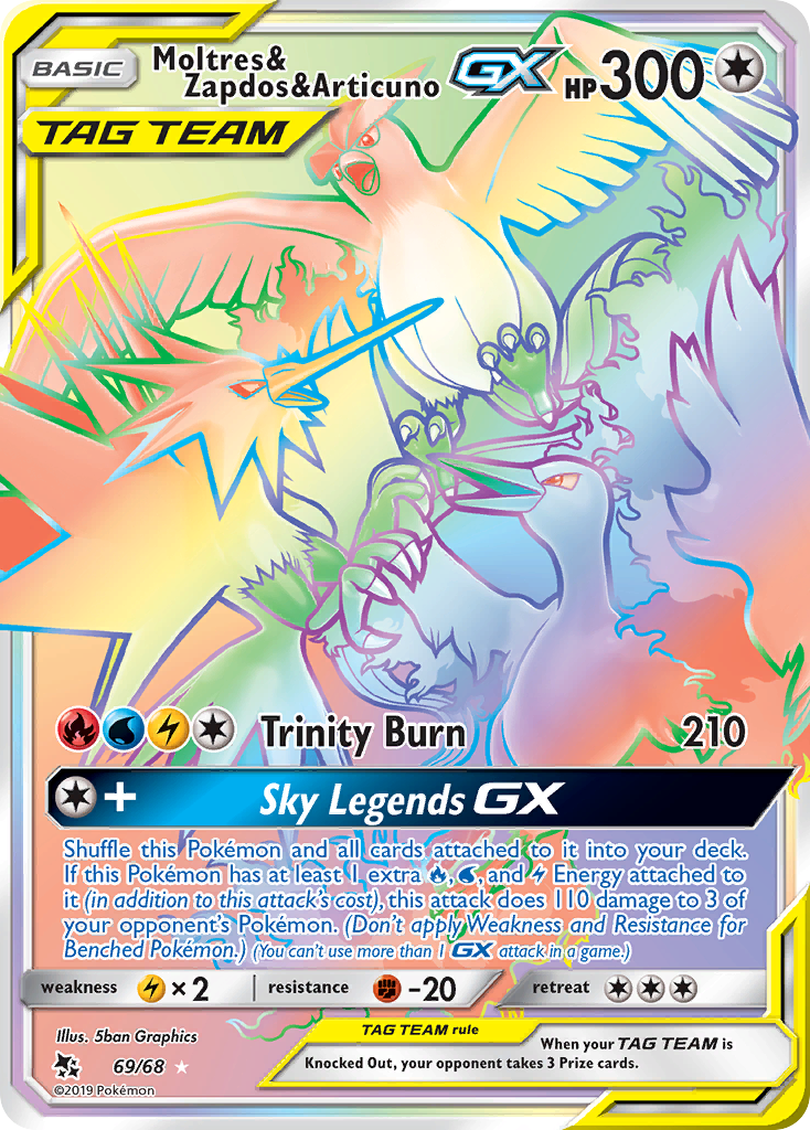 Moltres & Zapdos & Articuno GX (69/68) [Sun & Moon: Hidden Fates] | Mega City Incorporated