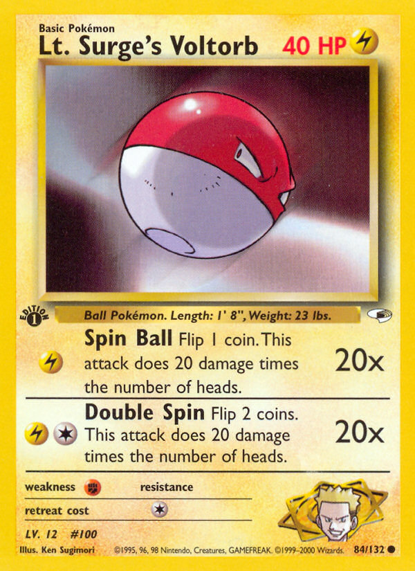 Lt. Surge's Voltorb (84/132) [Gym Heroes 1st Edition] | Mega City Incorporated