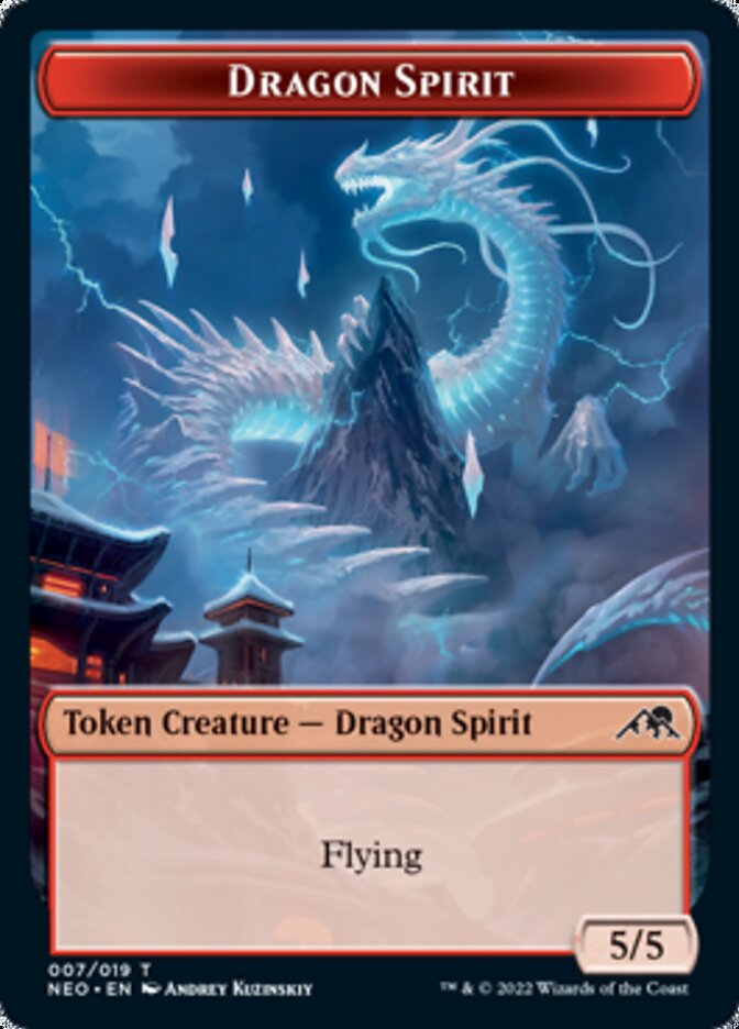 Spirit (002) // Dragon Spirit Double-sided Token [Kamigawa: Neon Dynasty Tokens] | Mega City Incorporated