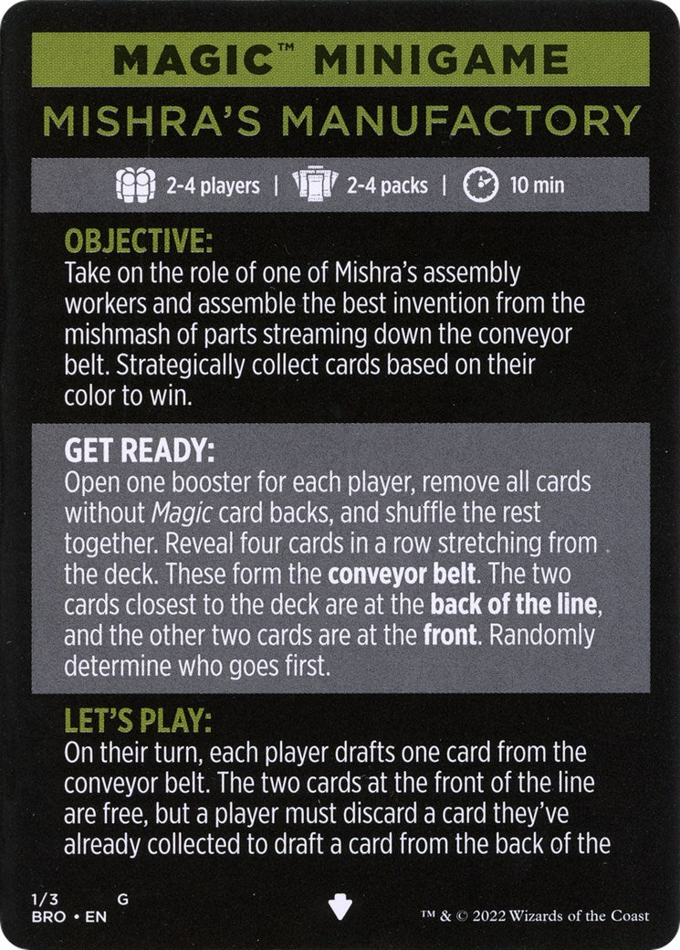 Mishra's Manufactory (Magic Minigame) [The Brothers' War Minigame] | Mega City Incorporated