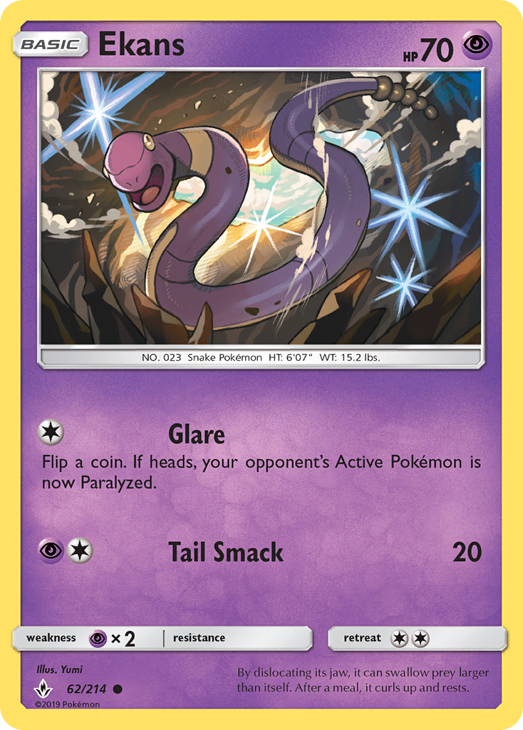 Ekans (62/214) [Sun & Moon: Unbroken Bonds] | Mega City Incorporated