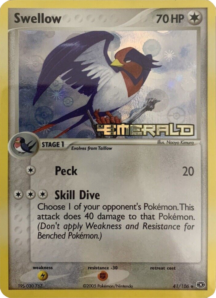 Swellow (41/106) (Stamped) [EX: Emerald] | Mega City Incorporated