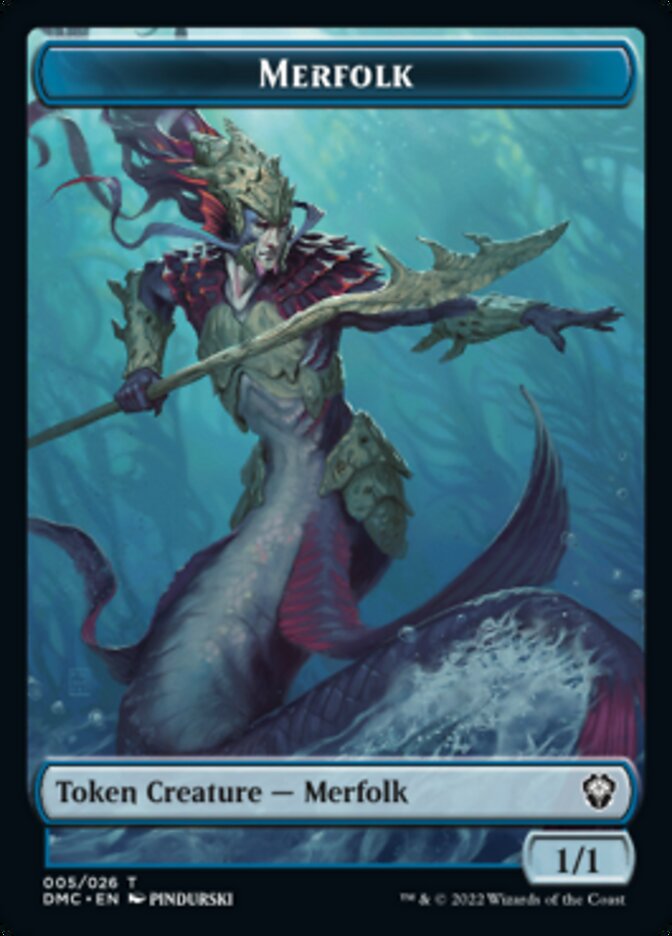 Saproling // Merfolk Double-sided Token [Dominaria United Tokens] | Mega City Incorporated