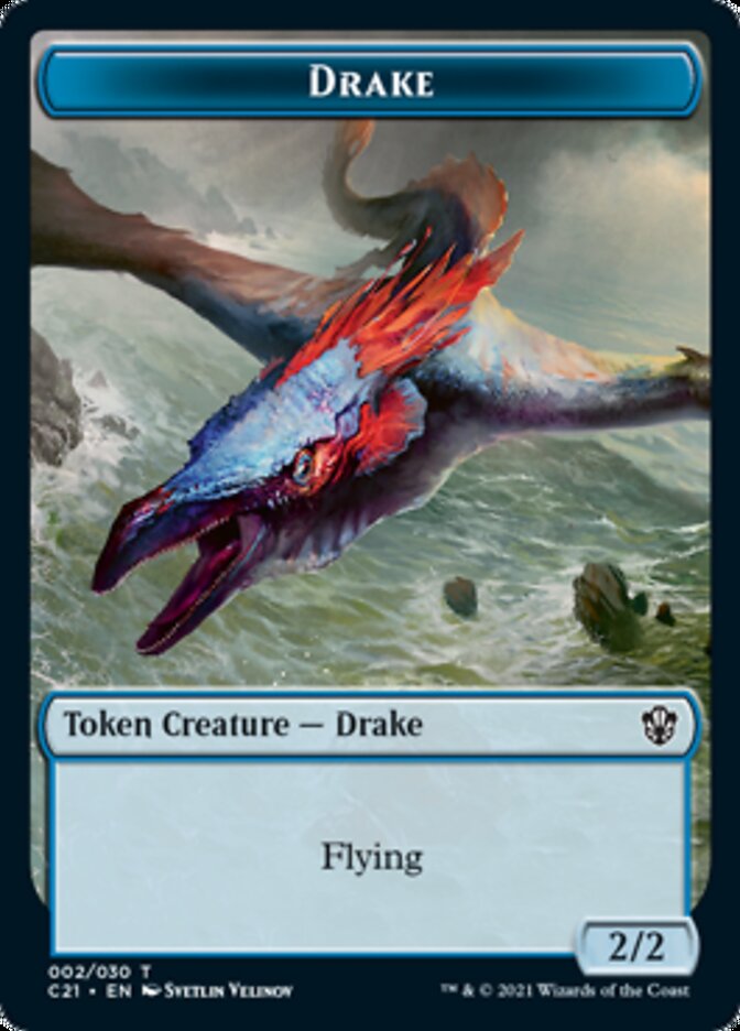 Drake // Elemental (002) Token [Commander 2021 Tokens] | Mega City Incorporated