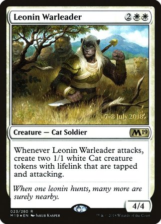 Leonin Warleader [Core Set 2019 Promos] | Mega City Incorporated