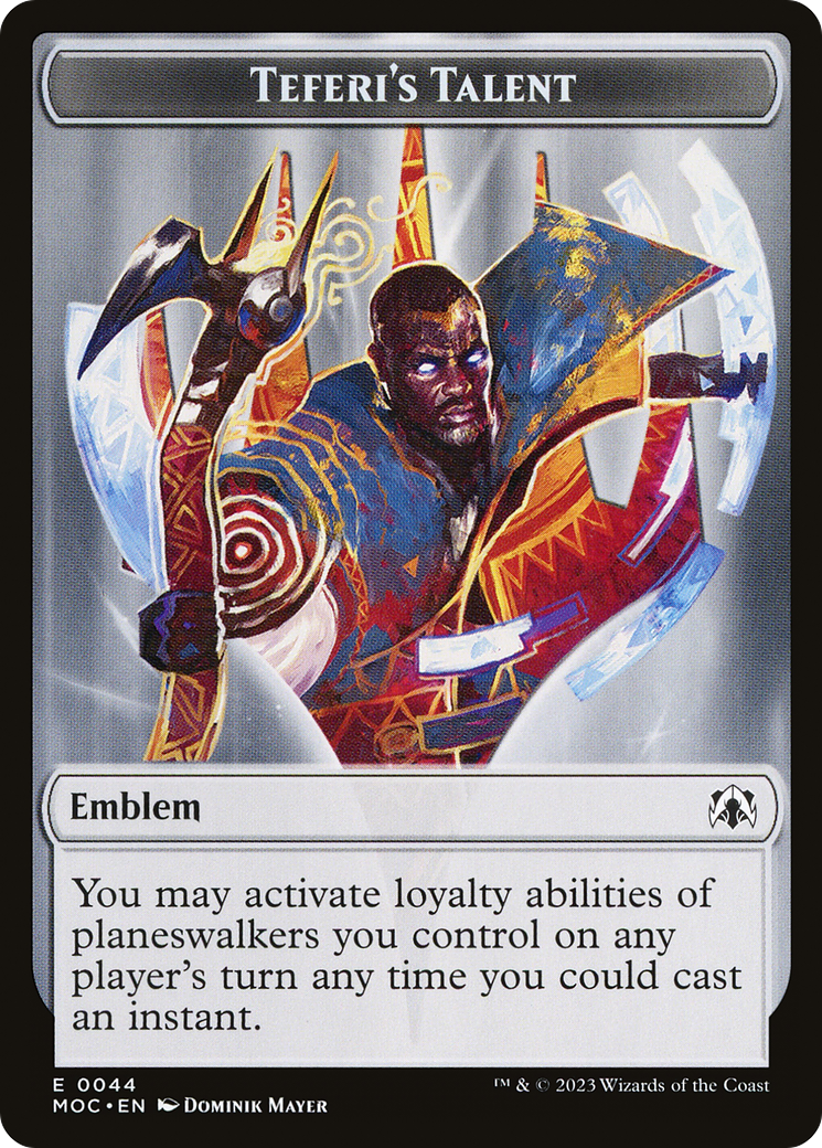 First Mate Ragavan // Teferi's Talent Emblem Double-Sided Token [March of the Machine Commander Tokens] | Mega City Incorporated