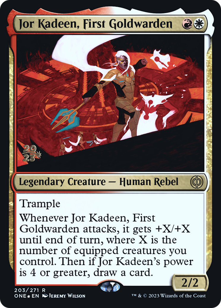 Jor Kadeen, First Goldwarden [Phyrexia: All Will Be One Prerelease Promos] | Mega City Incorporated