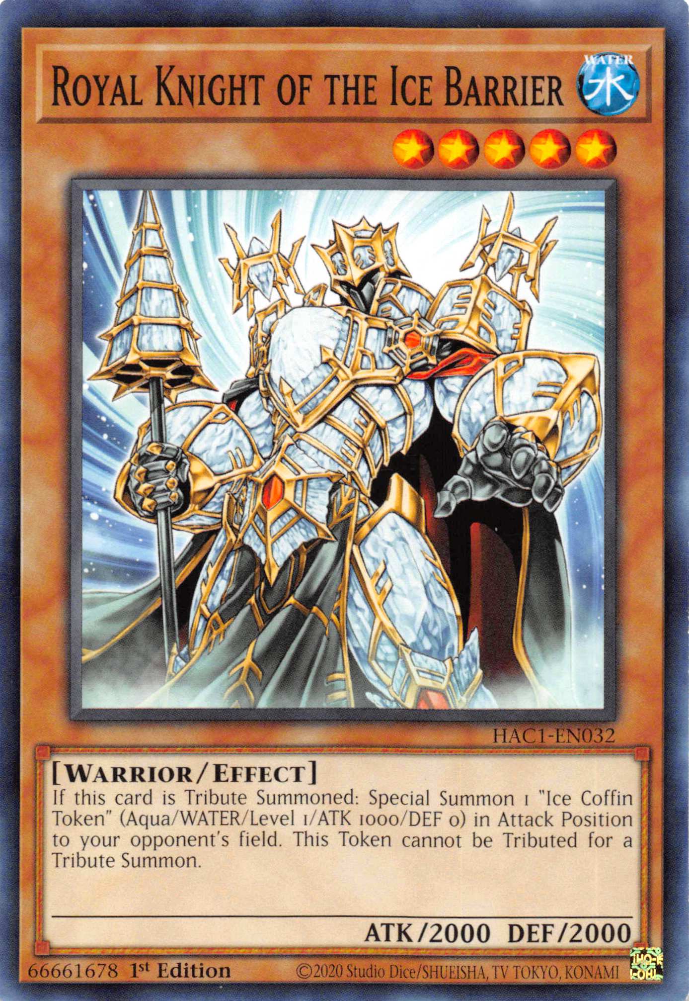 Royal Knight of the Ice Barrier [HAC1-EN032] Common | Mega City Incorporated