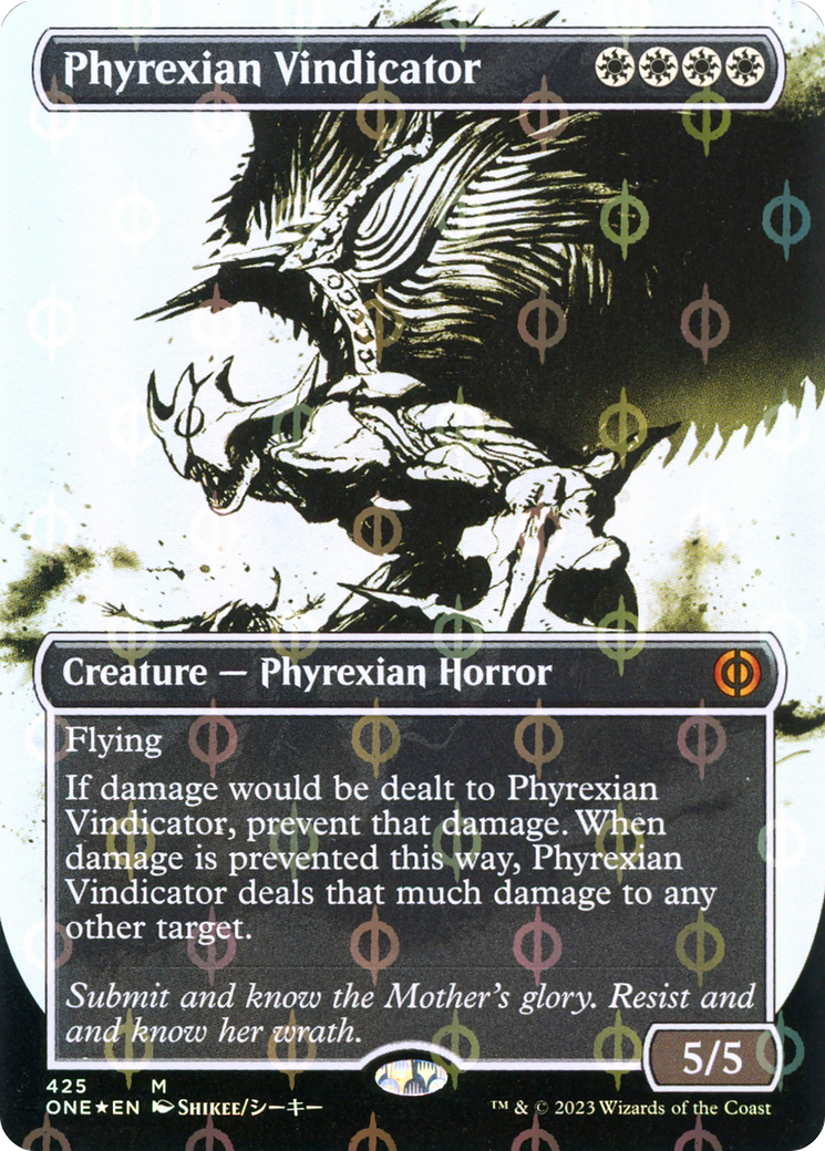 Phyrexian Vindicator (Borderless Ichor Step-and-Compleat Foil) [Phyrexia: All Will Be One] | Mega City Incorporated