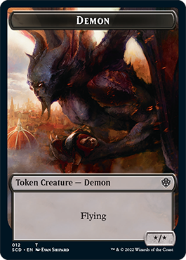 Demon // Demon Double-Sided Token [Starter Commander Decks] | Mega City Incorporated