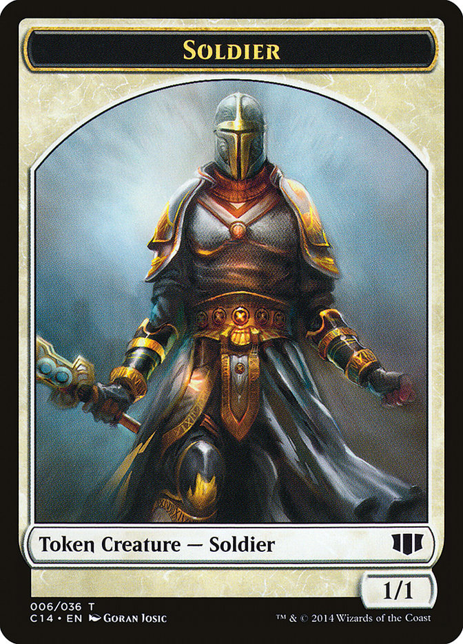 Soldier // Spirit Double-sided Token [Commander 2014 Tokens] | Mega City Incorporated