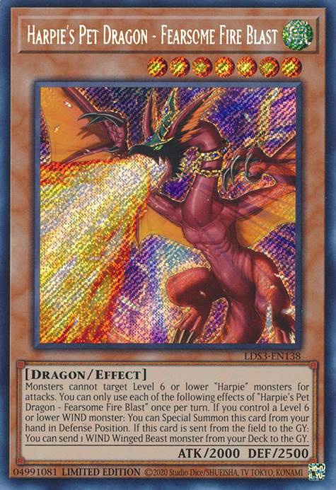 Harpie's Pet Dragon - Fearsome Fire Blast [LDS3-EN138] Secret Rare | Mega City Incorporated