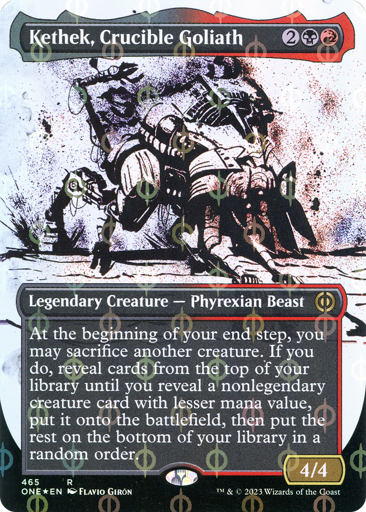 Kethek, Crucible Goliath (Borderless Ichor Step-and-Compleat Foil) [Phyrexia: All Will Be One] | Mega City Incorporated