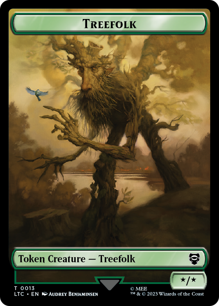 Beast // Treefolk Double Sided Token [The Lord of the Rings: Tales of Middle-Earth Commander Tokens] | Mega City Incorporated