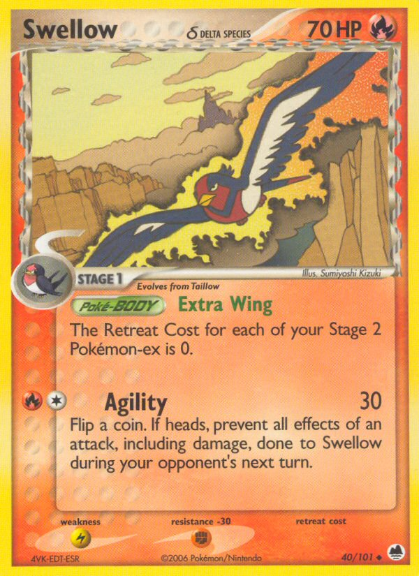 Swellow (40/101) (Delta Species) [EX: Dragon Frontiers] | Mega City Incorporated