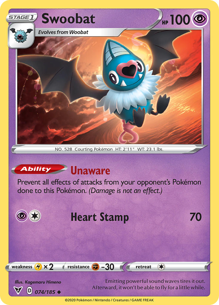 Swoobat (074/185) [Sword & Shield: Vivid Voltage] | Mega City Incorporated