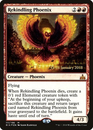 Rekindling Phoenix [Rivals of Ixalan Promos] | Mega City Incorporated