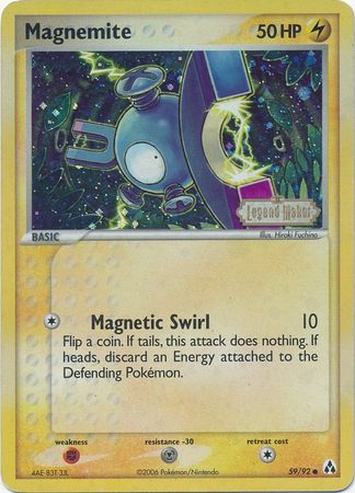 Magnemite (59/92) (Stamped) [EX: Legend Maker] | Mega City Incorporated