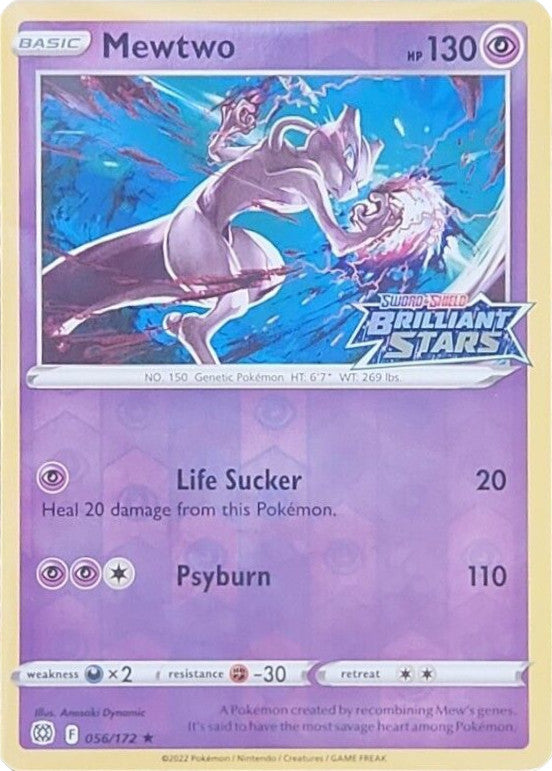 Mewtwo (056/172) (Brilliant Stars Stamped) [Sword & Shield: Brilliant Stars] | Mega City Incorporated
