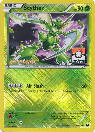 Scyther (4/108) (League Promo 4th Place) [Black & White: Dark Explorers] | Mega City Incorporated