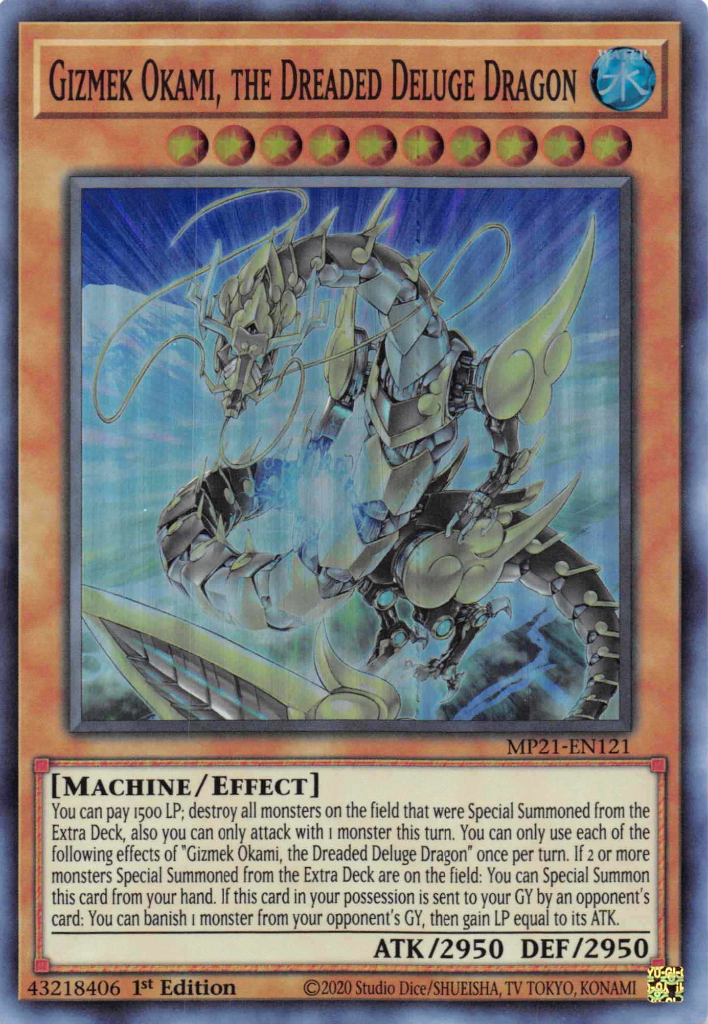 Gizmek Okami, the Dreaded Deluge Dragon [MP21-EN121] Super Rare | Mega City Incorporated