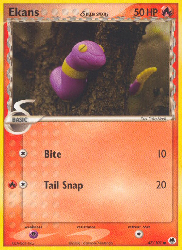 Ekans (47/101) (Delta Species) [EX: Dragon Frontiers] | Mega City Incorporated