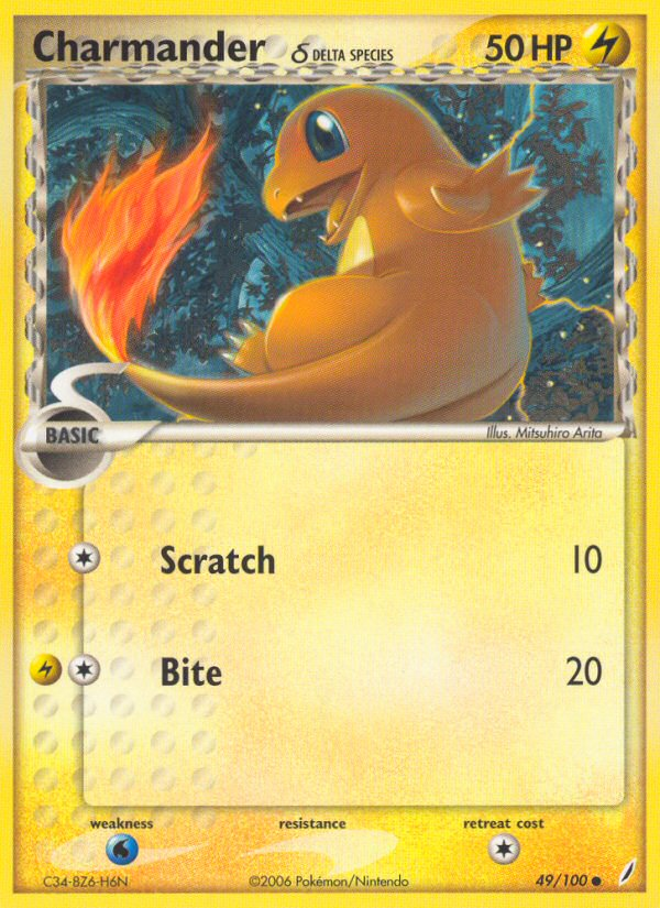 Charmander (49/100) (Delta Species) [EX: Crystal Guardians] | Mega City Incorporated