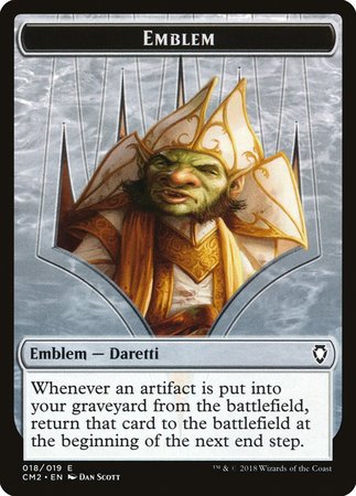 Emblem - Daretti, Scrap Savant [Commander Anthology Volume II Tokens] | Mega City Incorporated