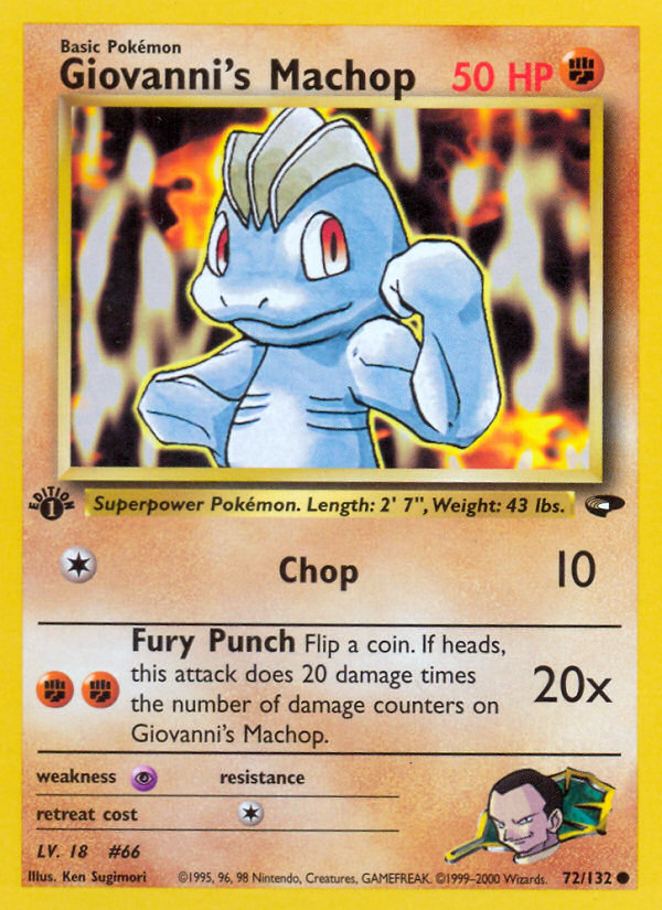 Giovanni's Machop (72/132) [Gym Challenge 1st Edition] | Mega City Incorporated