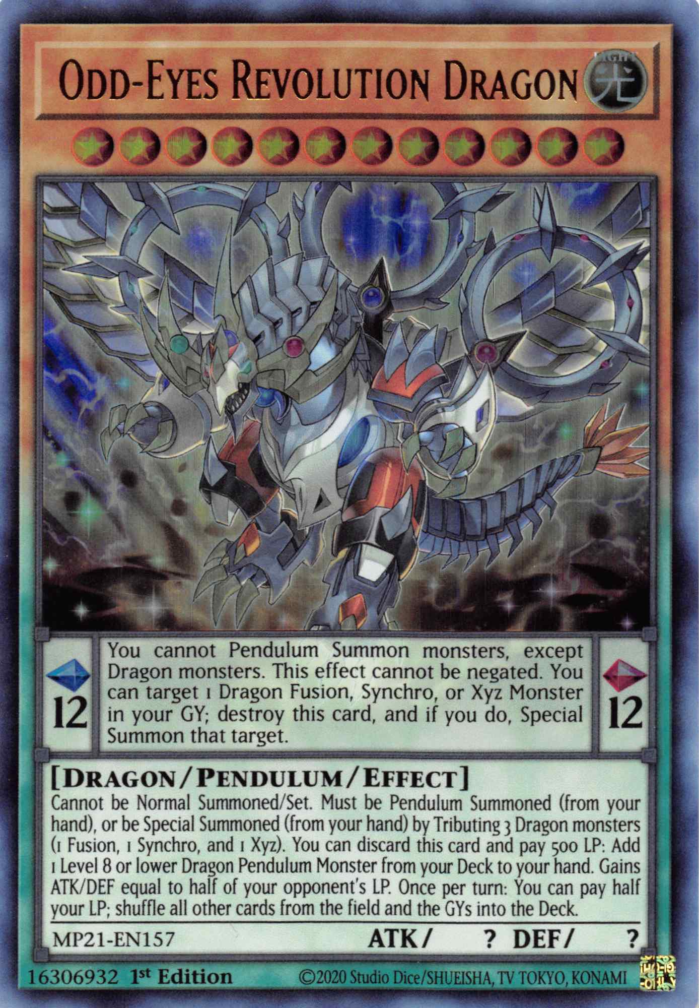 Odd-Eyes Revolution Dragon [MP21-EN157] Ultra Rare | Mega City Incorporated