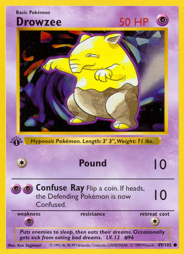 Drowzee (49/102) (Shadowless) [Base Set 1st Edition] | Mega City Incorporated