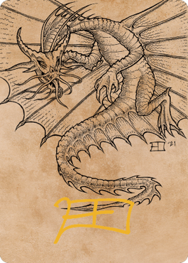 Ancient Gold Dragon Art Card (44) (Gold-Stamped Signature) [Commander Legends: Battle for Baldur's Gate Art Series] | Mega City Incorporated