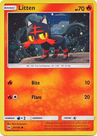 Litten (24/149) (Cosmos Holo) [Sun & Moon: Base Set] | Mega City Incorporated