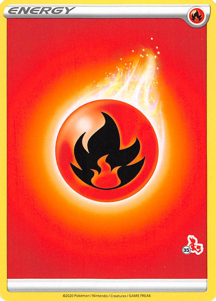 Fire Energy (Cinderace Stamp #35) [Battle Academy 2022] | Mega City Incorporated