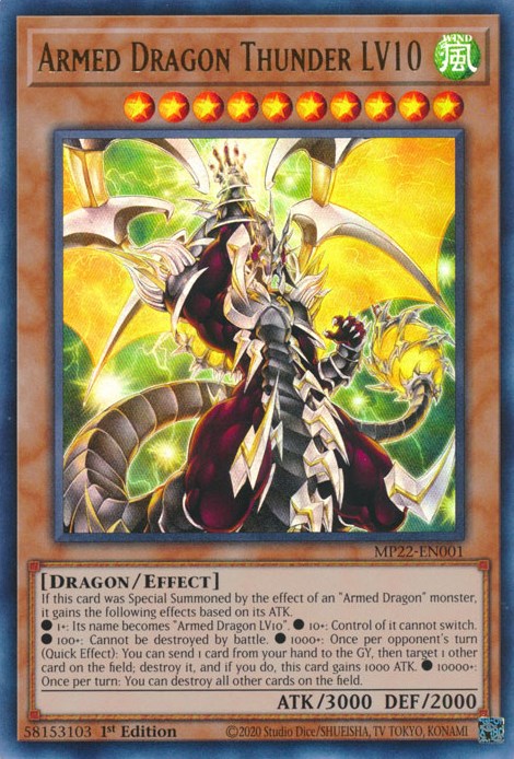 Armed Dragon Thunder LV10 [MP22-EN001] Ultra Rare | Mega City Incorporated