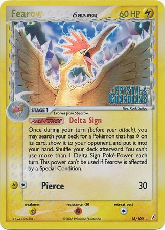 Fearow (18/100) (Delta Species) (Stamped) [EX: Crystal Guardians] | Mega City Incorporated