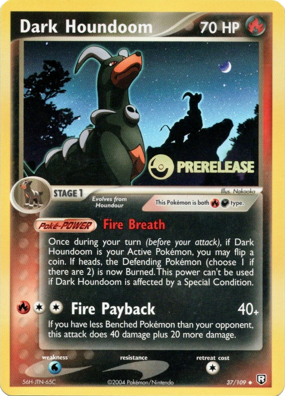 Dark Houndoom (37/109) (Prerelease Promo) [EX: Team Rocket Returns] | Mega City Incorporated