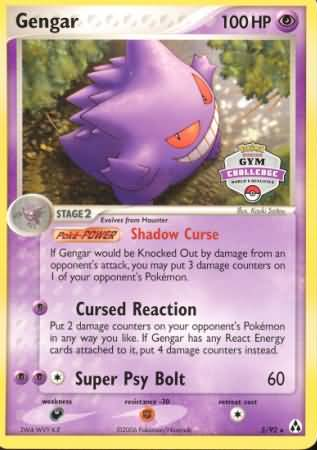 Gengar (5/92) (Gym Challenge) [EX: Legend Maker] | Mega City Incorporated