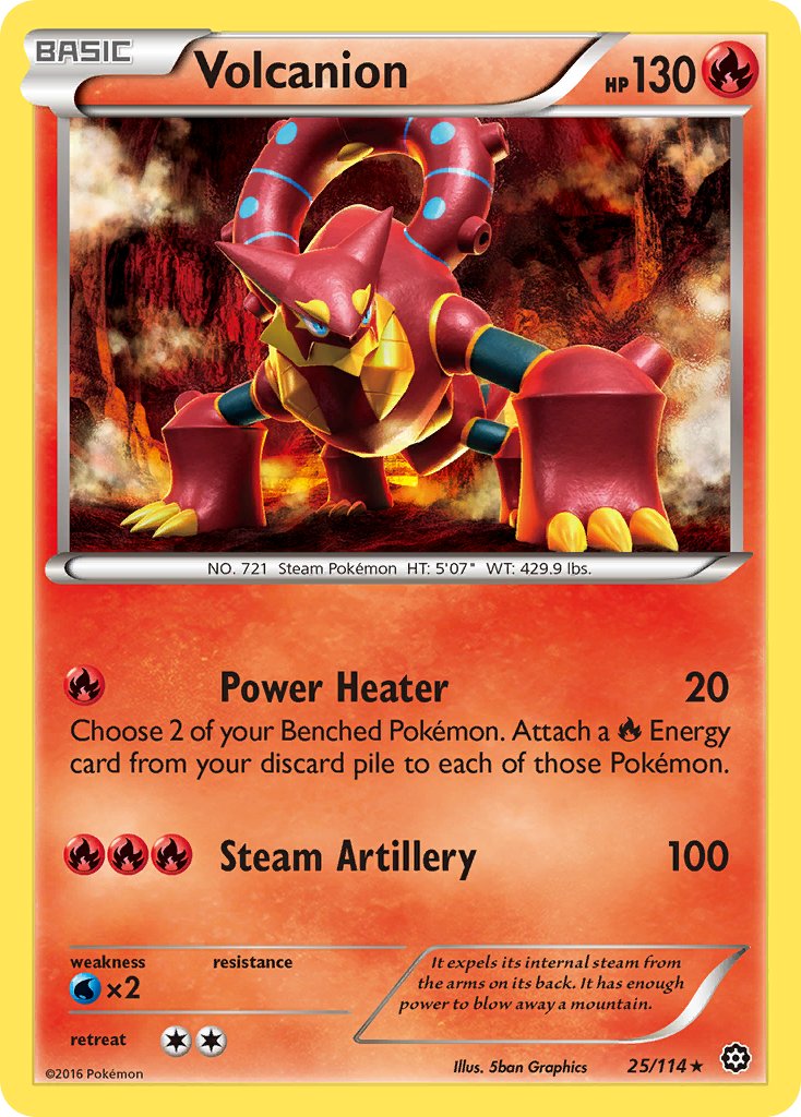 Volcanion (25/114) (Cracked Ice Holo) (Theme Deck Exclusive) [XY: Steam Siege] | Mega City Incorporated