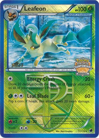 Leafeon (11/116) (Regional Championship Promo Staff) [Black & White: Plasma Freeze] | Mega City Incorporated