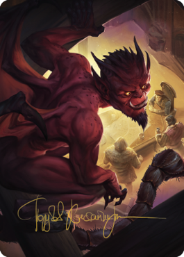 Nefarious Imp Art Card (Gold-Stamped Signature) [Commander Legends: Battle for Baldur's Gate Art Series] | Mega City Incorporated