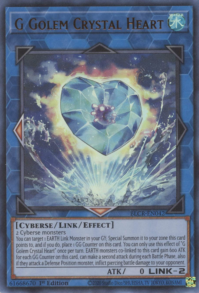 G Golem Crystal Heart [BLCR-EN042] Ultra Rare | Mega City Incorporated