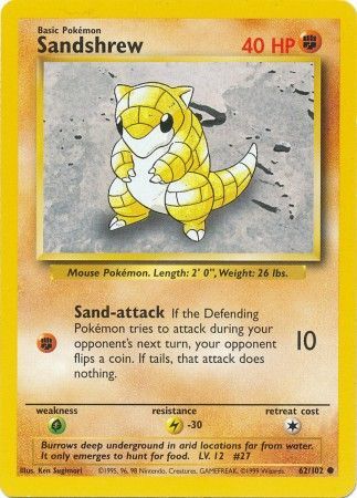 Sandshrew (62/102) [Base Set Unlimited] | Mega City Incorporated